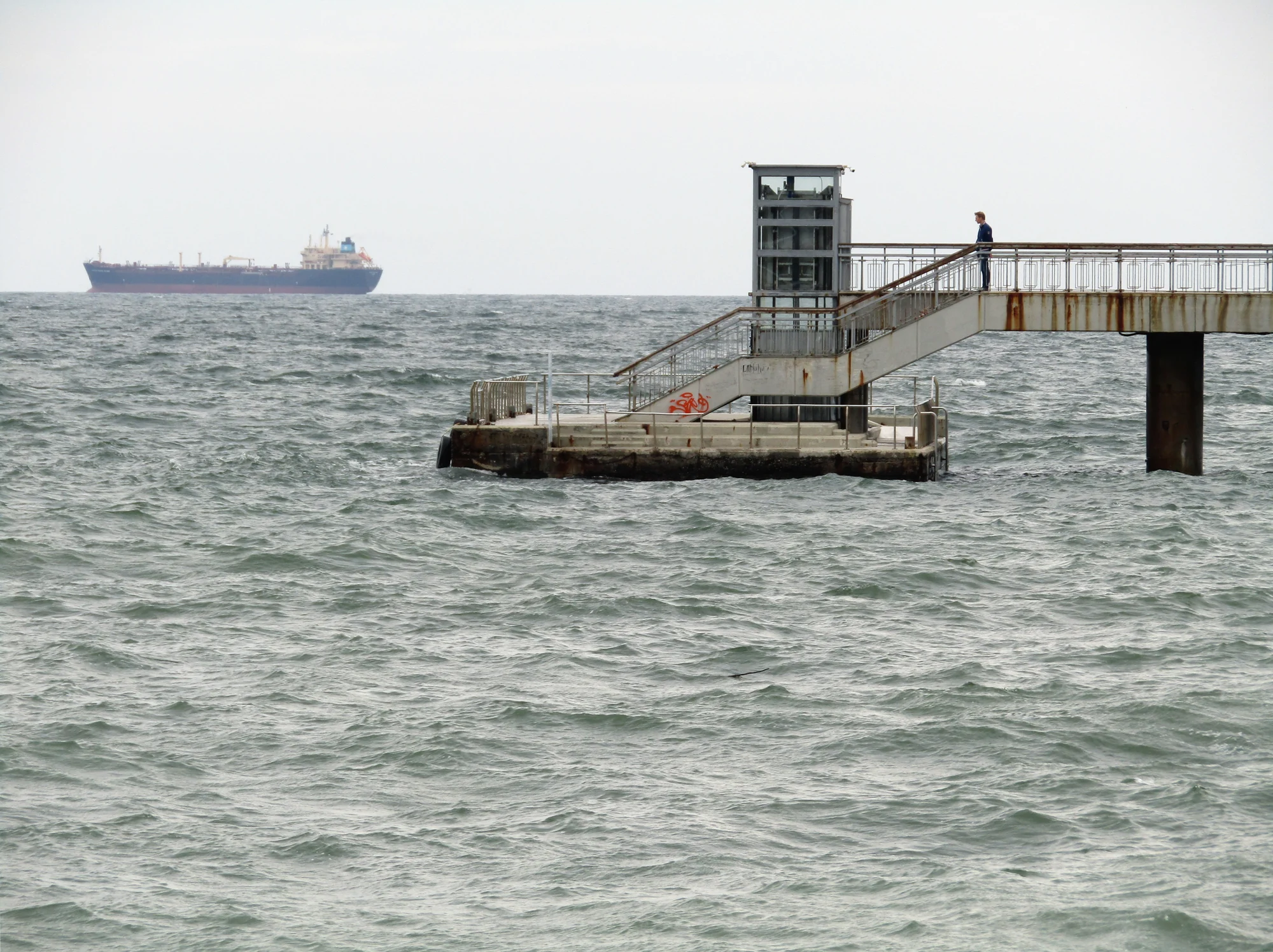 Burgas pier extending over the Black Sea